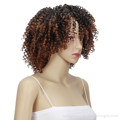 Wholesale fluffy deep wave passion twist curly wig double drawn human synthetic hair wigs synthetic braiding hair for woman